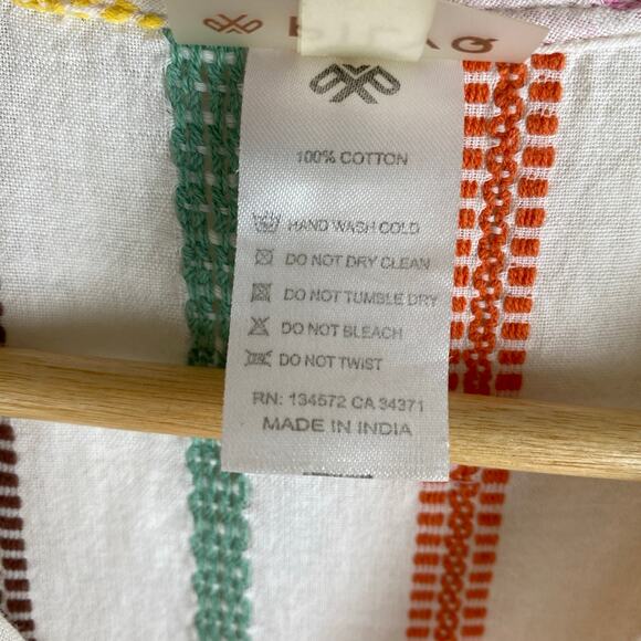 PilyQ Morgan Stripe Mini Dress Size XS/S White Pink Multi Long Sleeves Cover Up - Picture 13 of 14